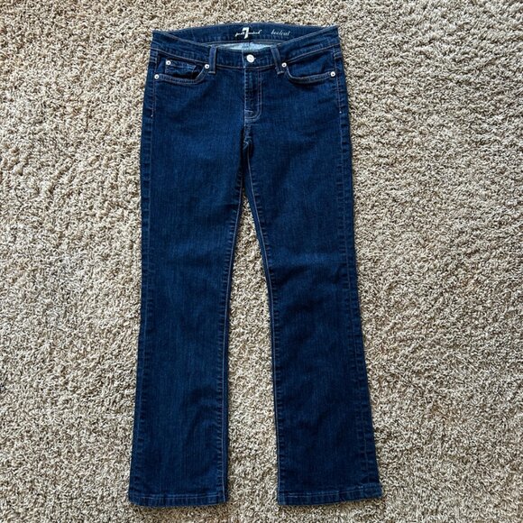 7 for all Mankind Bootcut Women's Jeans in Size 30 Low Rise Dark Wash - Picture 2 of 7